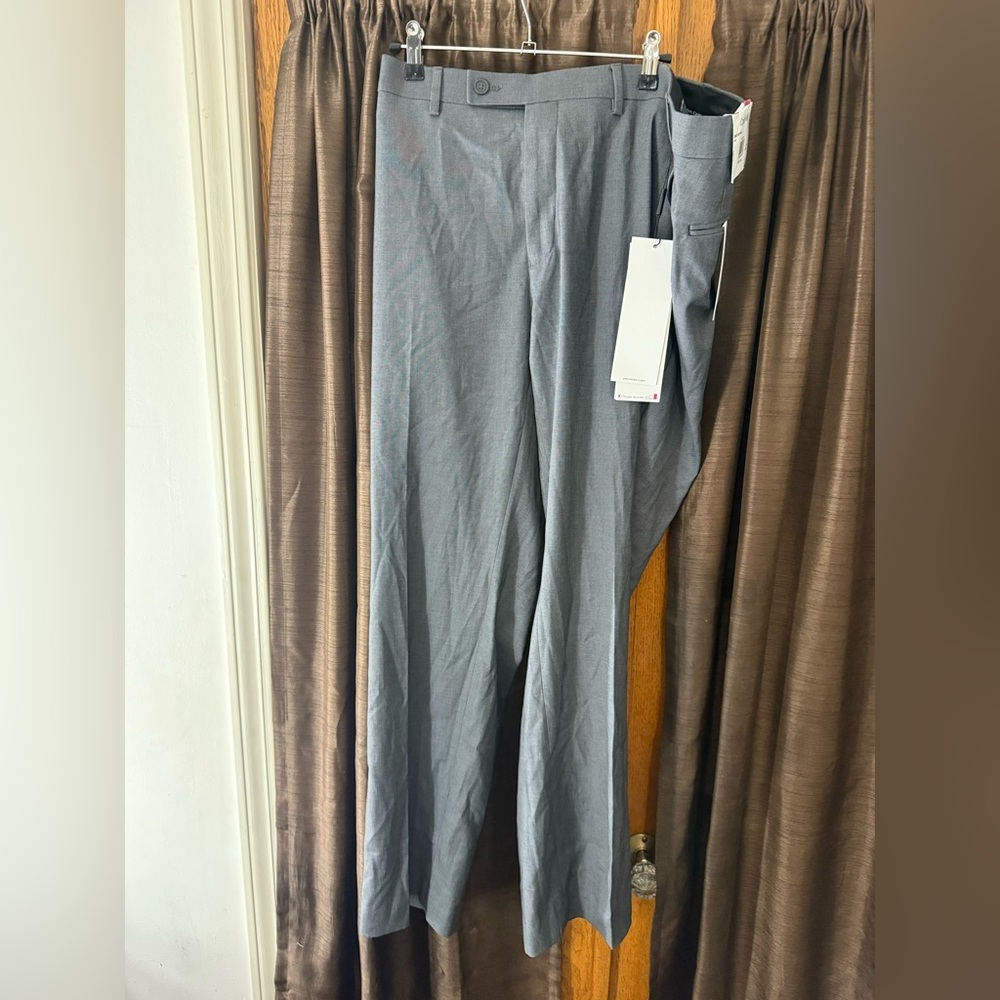Calvin Klein Slim Fit Dress Pants Men’s 40x30 Gray Stretch Business Office NWT